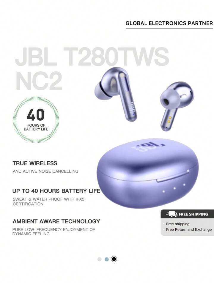 Tai nghe Bluetooth hãng JBL T280 TWS NC2, chống ồn chủ động ANC, hàng chính hãng - Ảnh 6