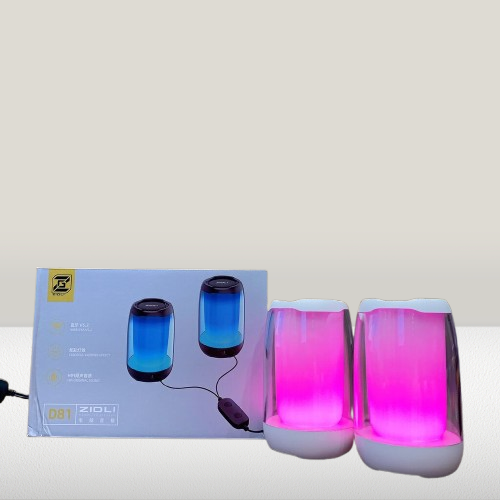 Cặp 2 Loa Bluetooth Zidli D81 – Đèn RGB đổi màu theo nhạc, có dây AUX - Ảnh 2