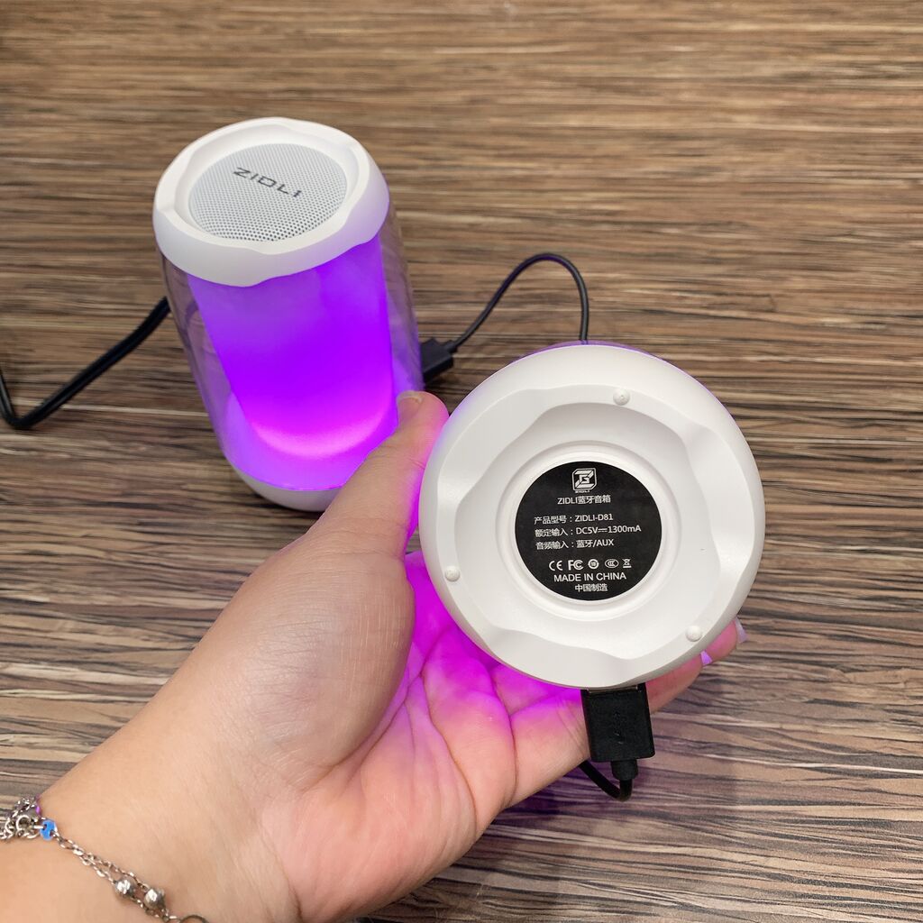 Cặp 2 Loa Bluetooth Zidli D81 – Đèn RGB đổi màu theo nhạc, có dây AUX - Ảnh 8