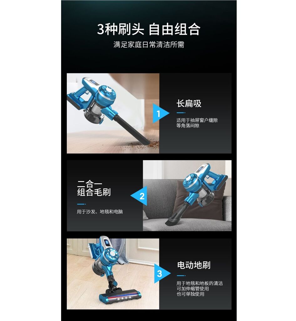 Máy hút bụi không dây POODA W1 Pro, thân nhôm, lõi lọc rửa được - Ảnh 5