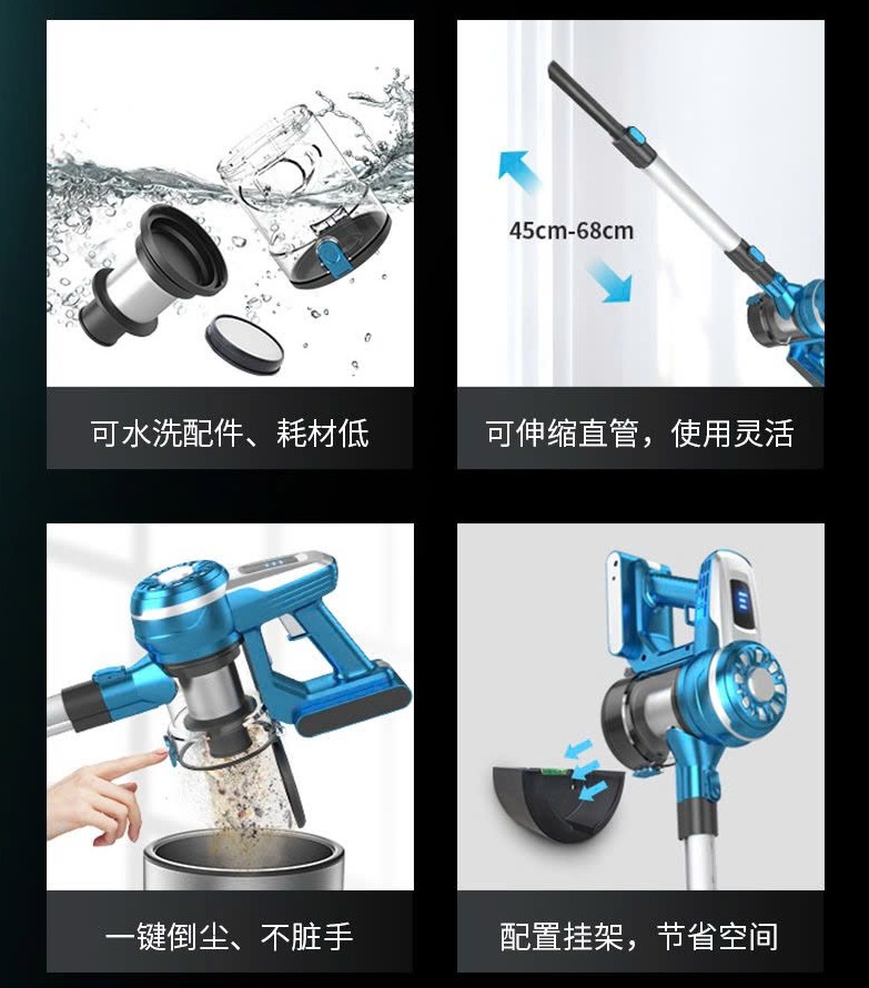 Máy hút bụi không dây POODA W1 Pro, thân nhôm, lõi lọc rửa được - Ảnh 6