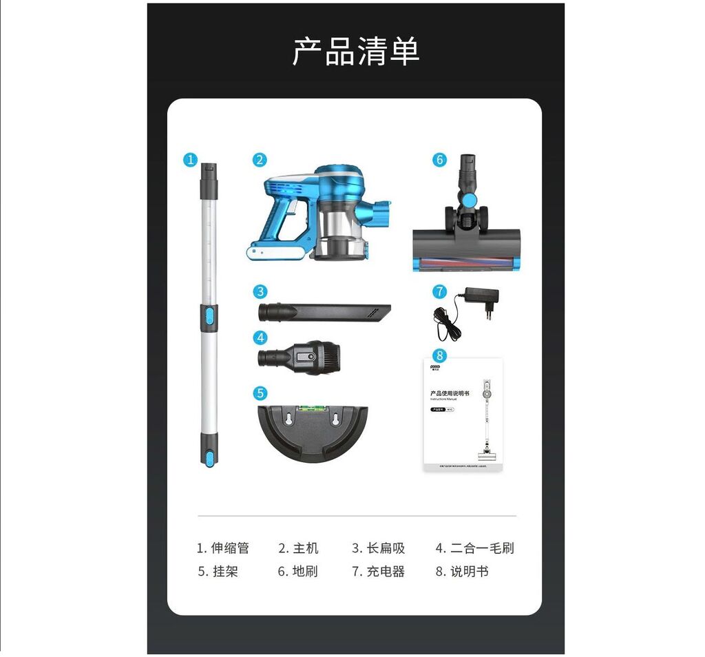 Máy hút bụi không dây POODA W1 Pro, thân nhôm, lõi lọc rửa được - Ảnh 3