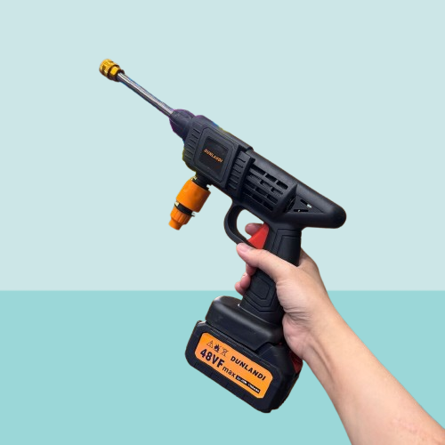 Máy xịt rửa xe cầm tay dùng pin sạc hãng DUNLANDI 48VF - Ảnh 3