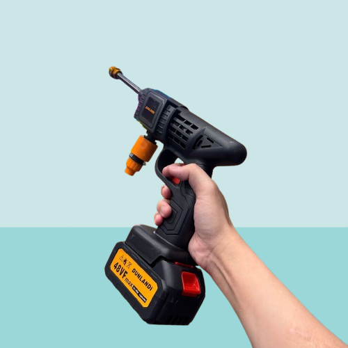 Máy xịt rửa xe cầm tay dùng pin sạc hãng DUNLANDI 48VF - Ảnh 4