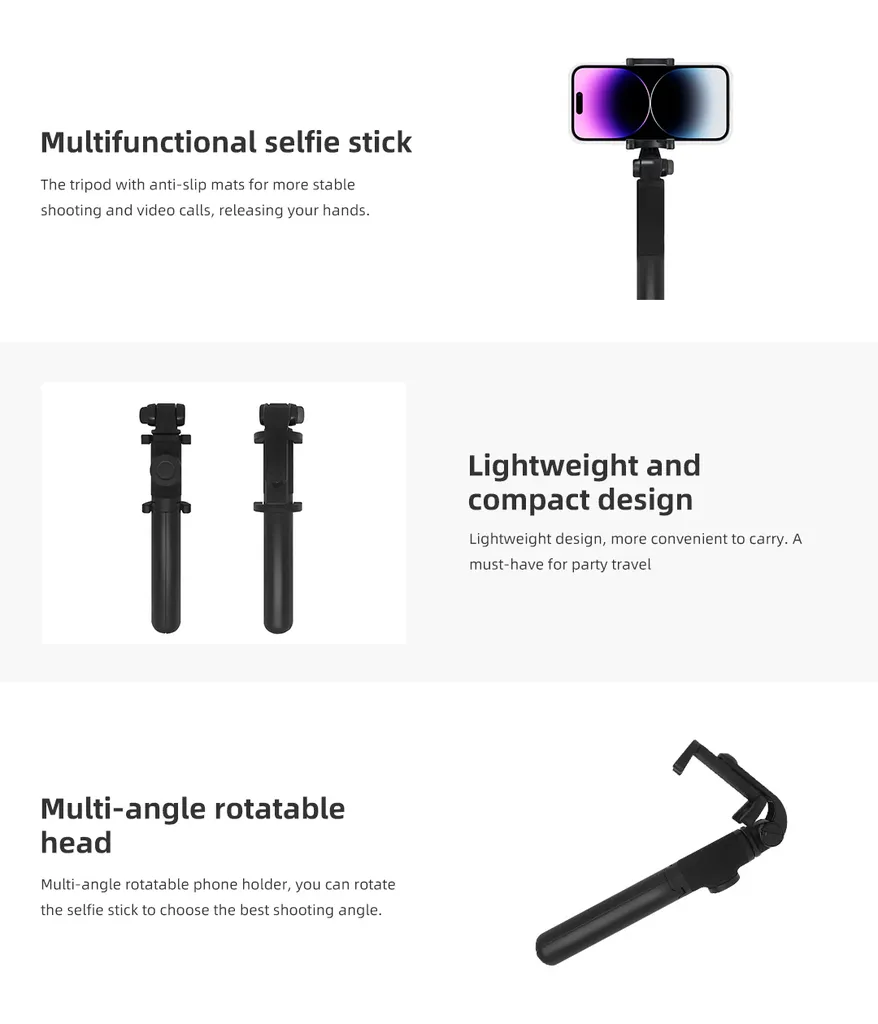 Gậy chụp ảnh Bluetooth hãng DISPHO WS-18026, có chân dựng Tripod - Ảnh 5