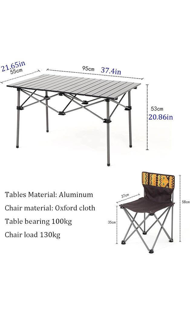 Bộ Bàn Ghế Dã Ngoại Gấp Gọn 6 Ghế ( hàng Amazon Mỹ ) - Ảnh 3