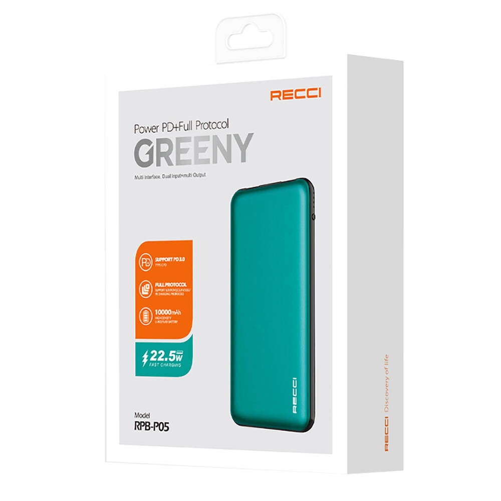 Pin dự phòng Recci Greeny RPB-P05  10.000mAh 22.5W PD20W - Ảnh 8