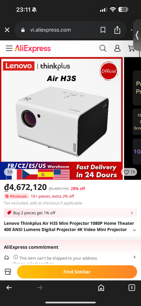 Máy chiếu  Lenovo Thinkplus Air H3S Mini Projector - Ảnh 2