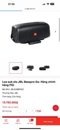 Loa Bluetooth JBL BassPro Go, loa siêu trầm cho oto & ngoài trời, có TWS, sạc…