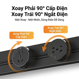 Ổ điện ray gắn tường công suất cao 8000W hãng TESSAN , dài 60cm, với 3 ổ cắm d…