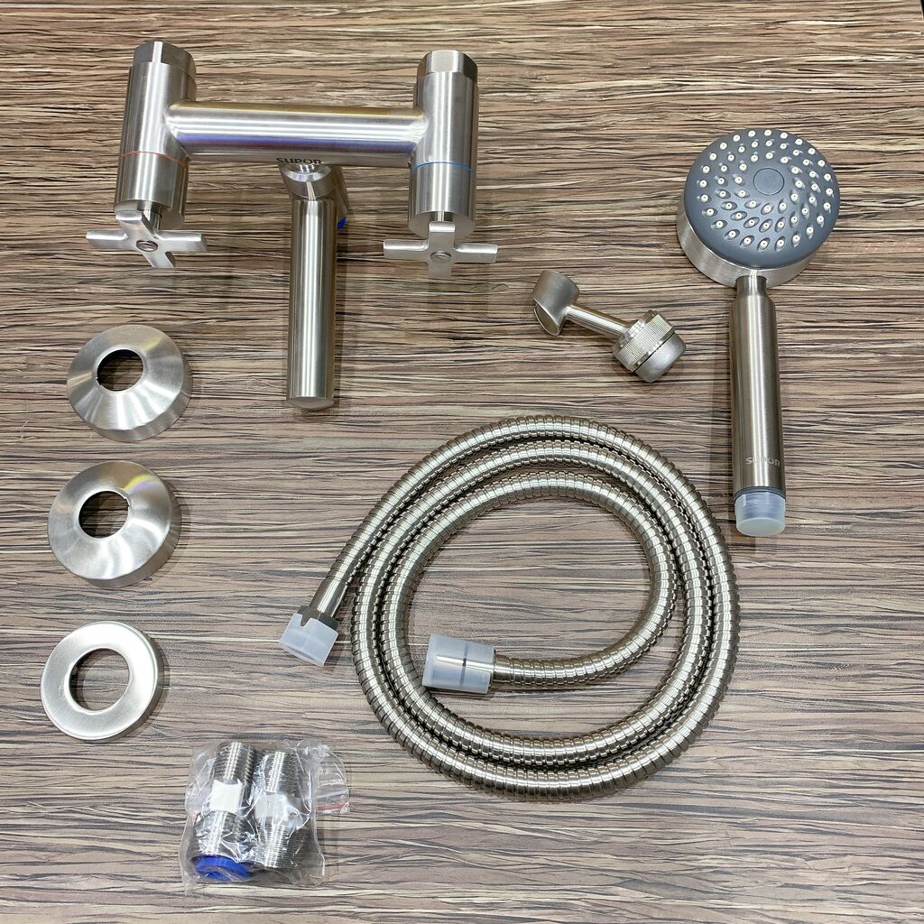 Bộ sen tắm SUPOR 212302-02-LS, có vòi rửa chân, bát sen to, inox 304 xịn - Ảnh 2