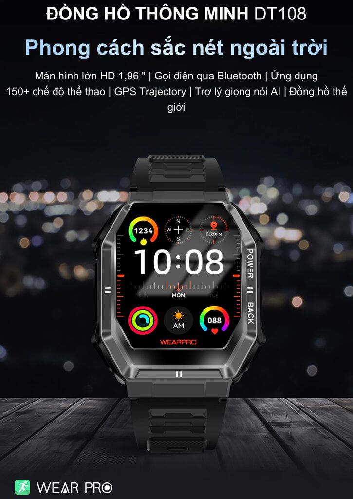 Đồng hồ thông minh DTNO.1 DT108, nghe gọi điện thoại, đọc thông báo, chống nước… - Ảnh 10