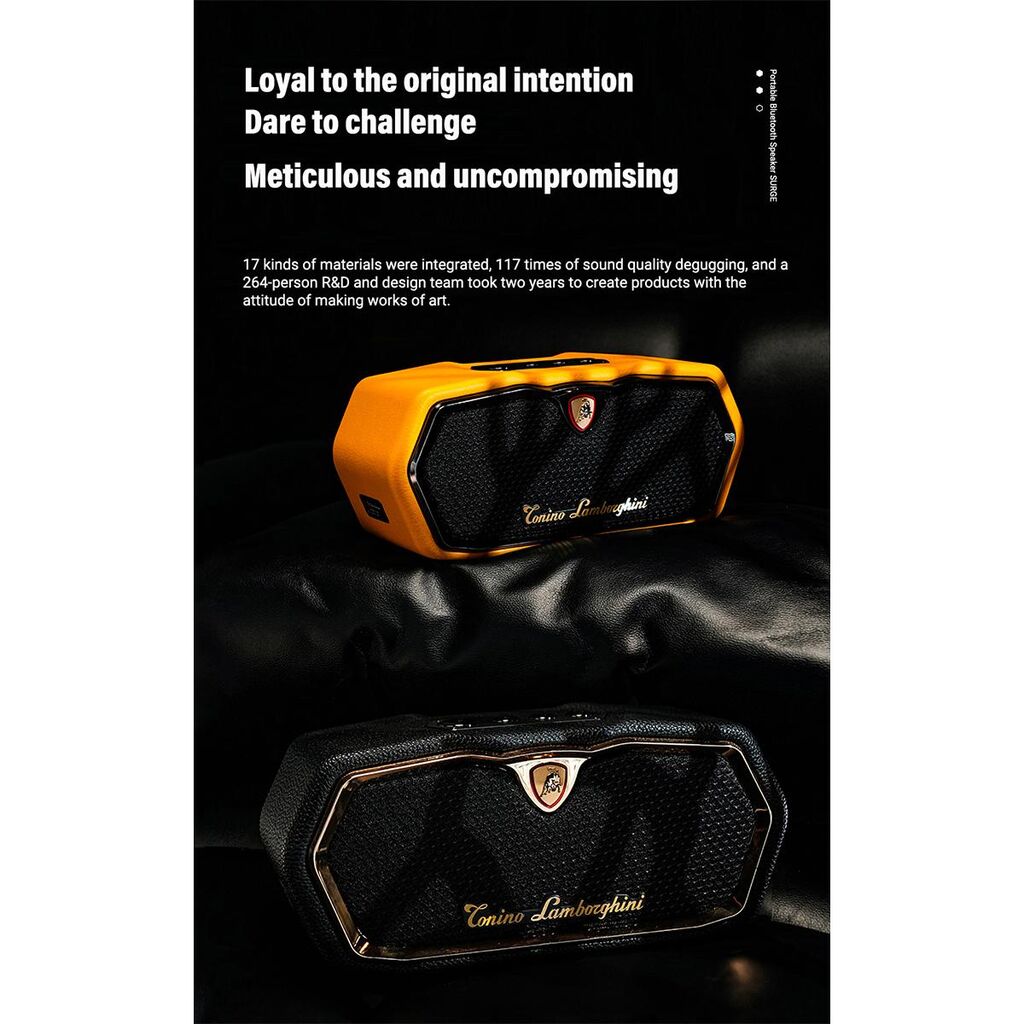 Loa Bluetooth Torino Lamborghini TL89 – Da Nappa, Logo mạ vàng 18K, có TWS, CS 20W - Ảnh 7