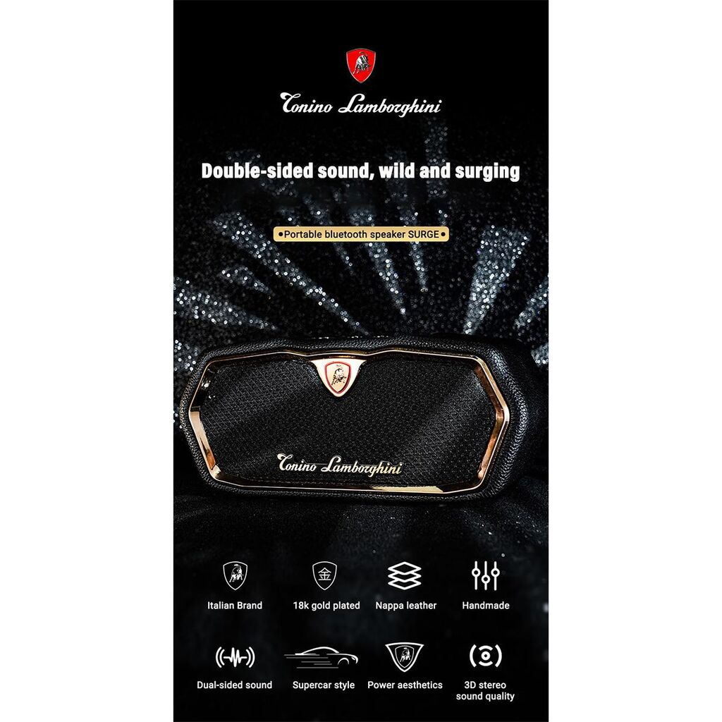 Loa Bluetooth Torino Lamborghini TL89 – Da Nappa, Logo mạ vàng 18K, có TWS, CS 20W - Ảnh 9