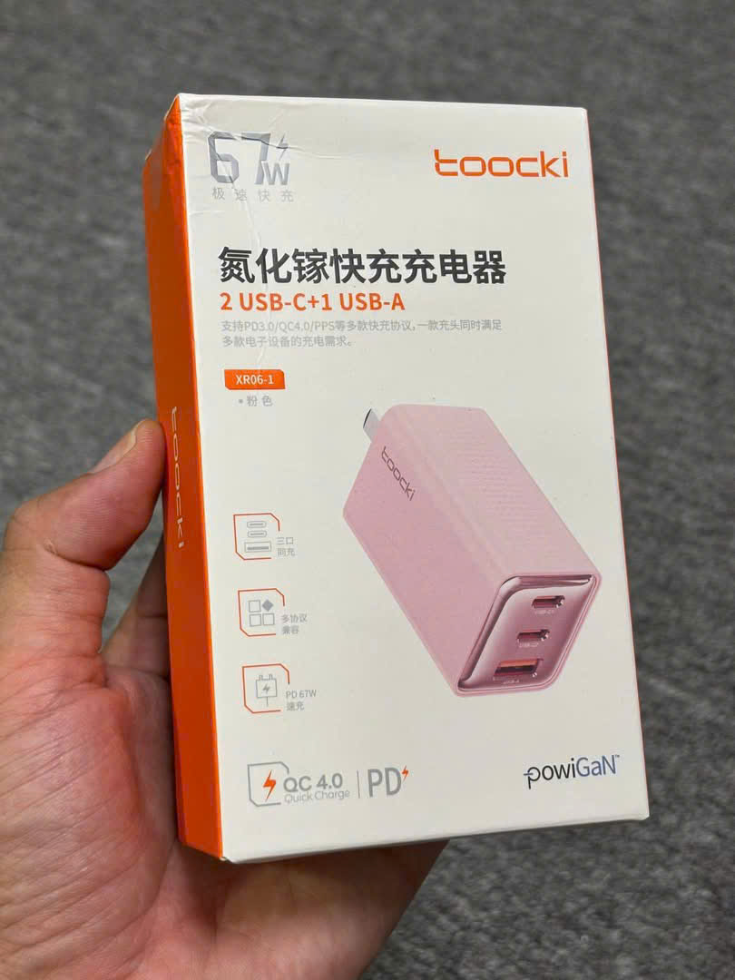 Củ sạc nhanh GaN TOOCKI 67W – 3 cổng (2 USB-C + 1 USB-A) - Ảnh 3