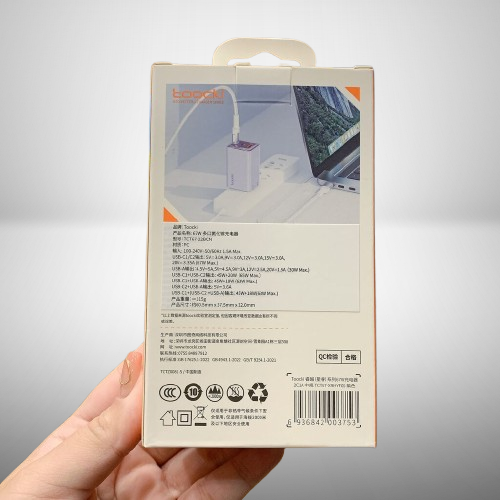 Củ sạc nhanh GaN TOOCKI 67W – 3 cổng (2 USB-C + 1 USB-A) - Ảnh 3