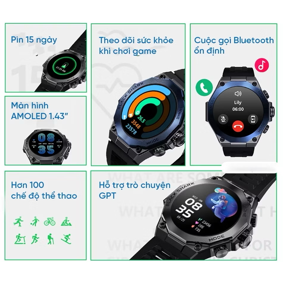 Đồng hồ thông minh Xiaomi Black Shark S1 Pro, có chat GPT - Ảnh 3