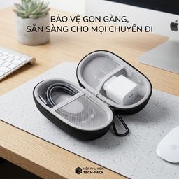 Túi đựng phụ kiện, sạc cáp tai nghe, chống nước, chống sốc