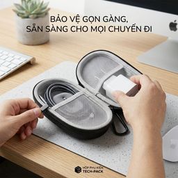 Túi đựng phụ kiện, sạc cáp tai nghe, chống nước, chống sốc