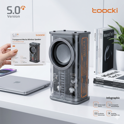 Loa Bluetooth Toocki - Transparent Mecha Wireless Speaker (Model: K07) có TWS kết nối 2 loa