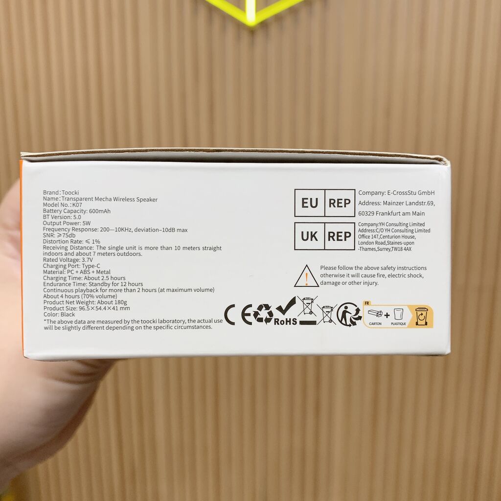 Loa Bluetooth Toocki Transparent Mecha Wireless Speaker (Model: K07) có TWS - Ảnh 7