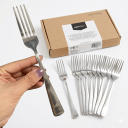 Bộ 12 dĩa inox Amazon Basics ( Mỹ ) B0736S97B5, an toàn sức khoẻ, dầy dặn, dùn…