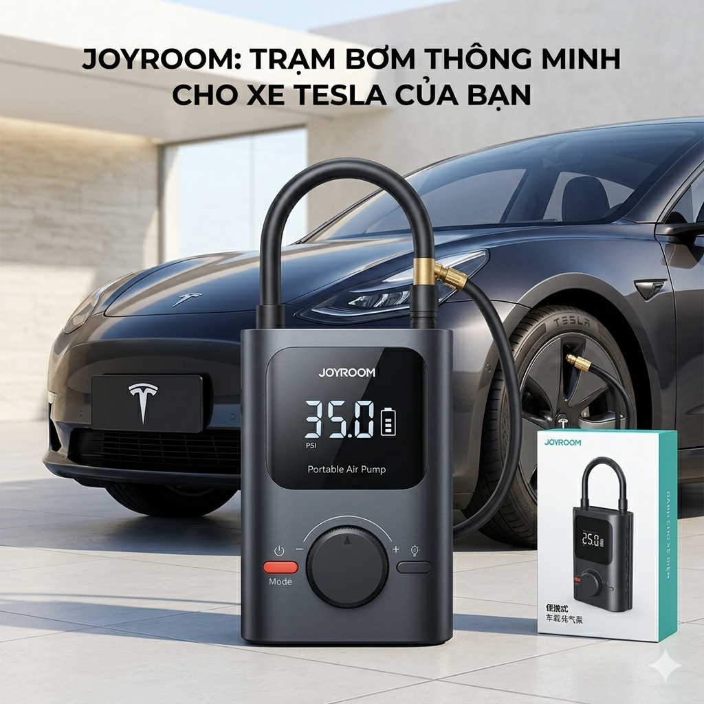 Máy bơm lốp xe hơi JOYROOM CP121 không dây ( sạc Pin ) - Ảnh 3