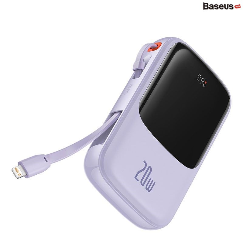 Pin Dự Phòng Baseus Airpow 20.000mAh sạc nhanh 20W liền dây cáp Lightning - Ảnh 4