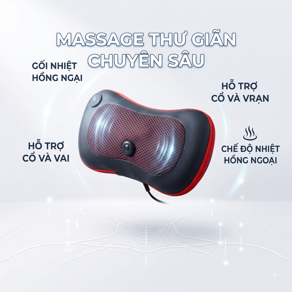 Cách sử dụng Gối massage cổ vai gáy hồng ngoại BENBO AM - 238G ( Hộp xấu ) Hướng dẫn thao tác sử dụng và trải nghiệm thực tế Gối massage cổ vai gáy hồng ngoại BENBO AM - 238G ( Hộp xấu )