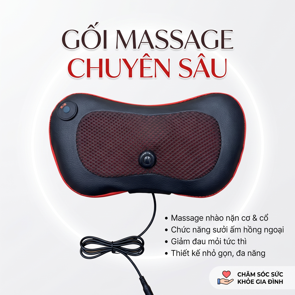 Gối massage cổ vai gáy hồng ngoại BENBO AM - 238G ( Hộp xấu )