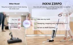 Máy lau nhà & hút bụi INXNI Z3 Pro 3 trong 1, tự sấy giẻ, diệt khuẩn (hàng hoà…