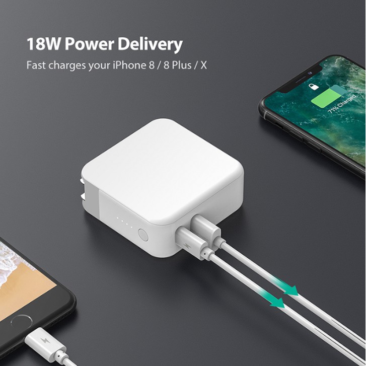 Pin dự phòng KIÊM Củ sạc RAVPOWER RP-PB101 5000mAh PD & QC 3.0 - Ảnh 2