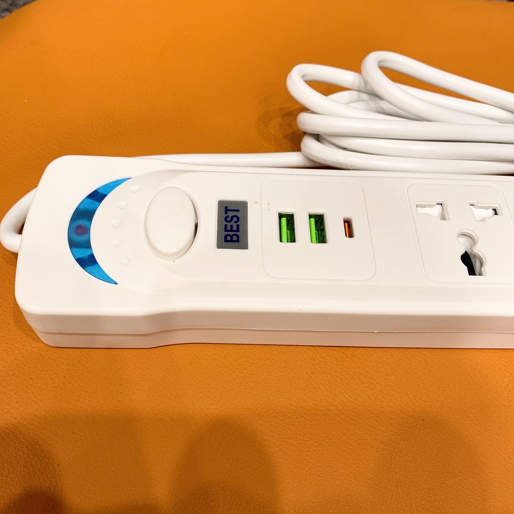 Ổ điện đa năng BEST 1700W, dây 3M , 1 Type C + 2 USB A + 4 AC - Ảnh 5