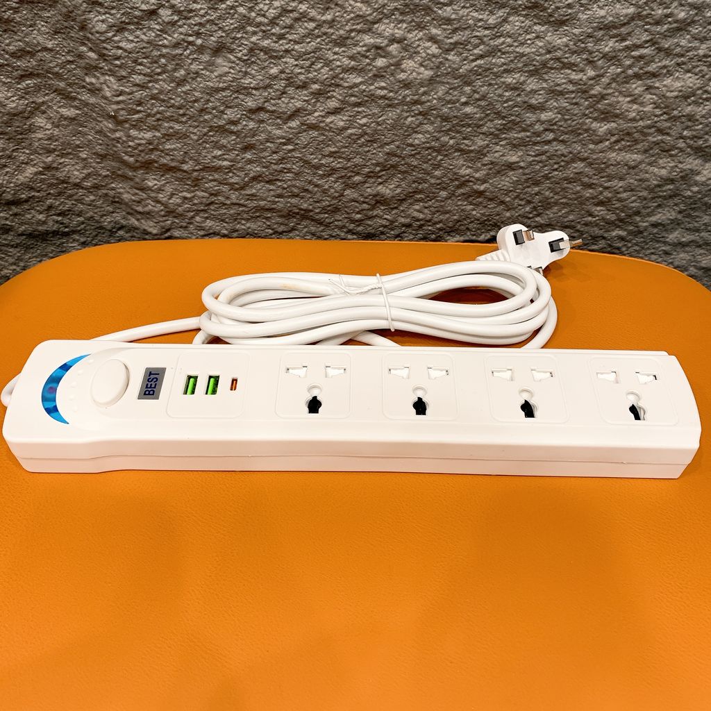 Ổ điện đa năng BEST 1700W, dây 3M , 1 Type C + 2 USB A + 4 AC - Ảnh 6
