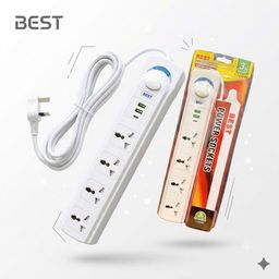 Ổ điện đa năng BEST 1700W, dây 3M , 1 Type C + 2 USB A + 4 AC