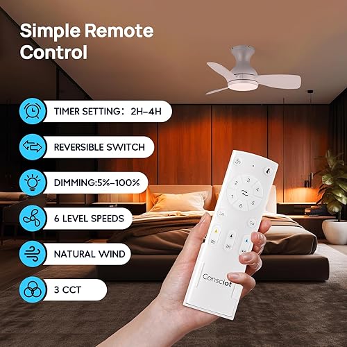 Quạt trần ConscioT Sovia, gió đảo chiều, đèn led, có remote ( hàng Amazon Mỹ ) - Ảnh 5