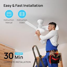 Quạt trần ConscioT Sovia, gió đảo chiều, đèn led, có remote ( hàng Amazon Mỹ )