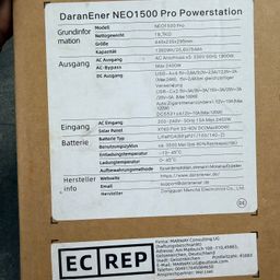 Trạm sạc 1800W DaranEner NEO 1500 Pro, có chức năng UPS