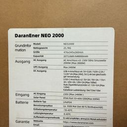 Trạm sạc DaranEner NEO 2000 - 2073.6Wh 648.000mAh