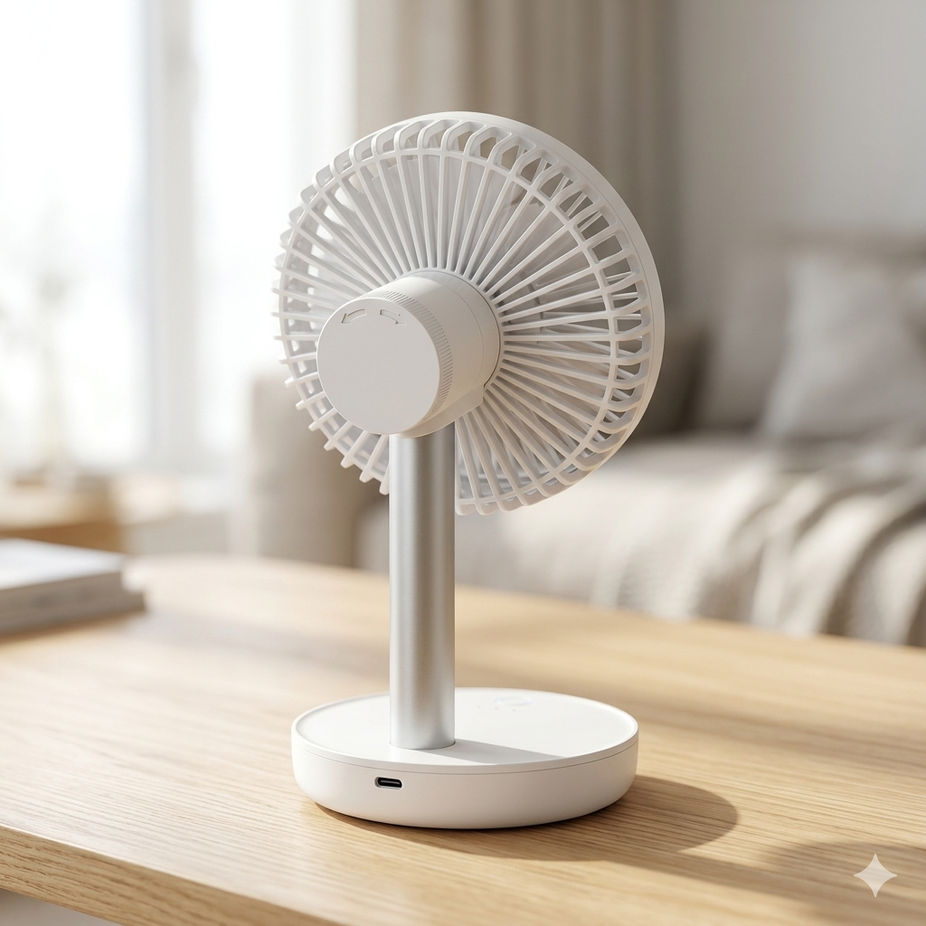 Quạt sạc tích điện để bàn Xiaomi JIPIN JP-F05 , có 5 cánh quạt , ngăn chứa hương liệu - Ảnh 3
