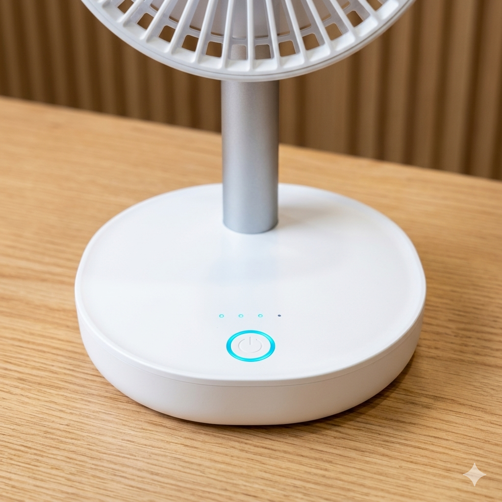 Quạt sạc tích điện để bàn Xiaomi JIPIN JP-F05 , có 5 cánh quạt , ngăn chứa hương liệu - Ảnh 4