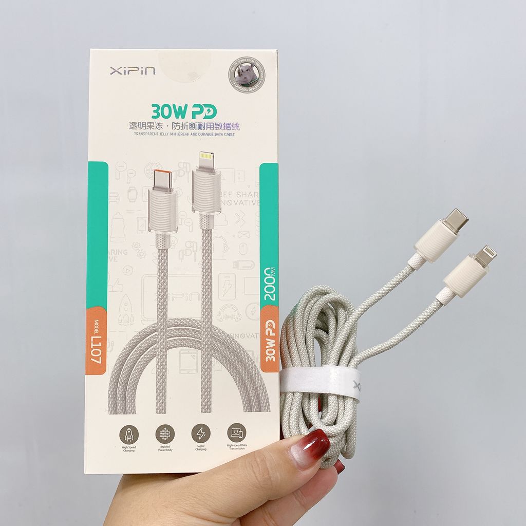 Cáp Sạc Nhanh XIPIN L107 Type-C to Type-C – Công Suất 30W / 2M