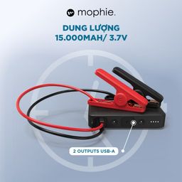 Pin dự phòng 15000mAh hãng Mophie AC55500, kích bình ắc quy oto, xe máy, cổng…