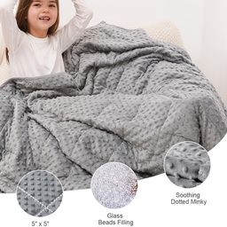 Chăn trọng lực đơn, vỏ lông - nhung mềm mại cao cấp (104cm x 152cm - 10ib) tiê…