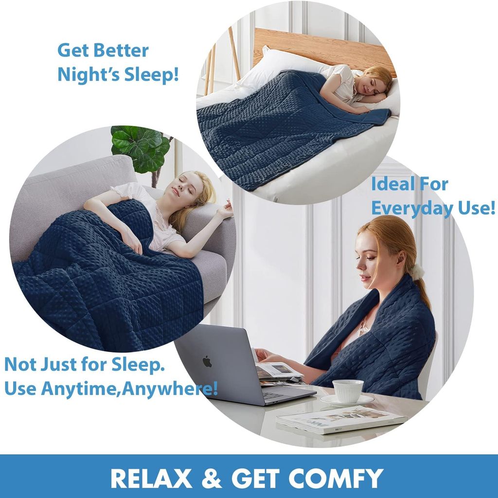 Chăn trọng lực đơn mặt lông - nhung mềm mại cao cấp (104cm x 152cm - 7ib) nặng 4kg7 - Ảnh 3