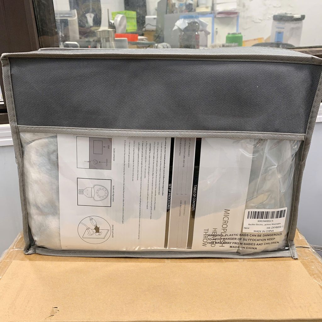 Chăn trọng lực sưởi điện, chăn lông siêu mềm (153cm x 203cm - 15ib)  nặng 7kg - cắm điện 110v - Ảnh 8