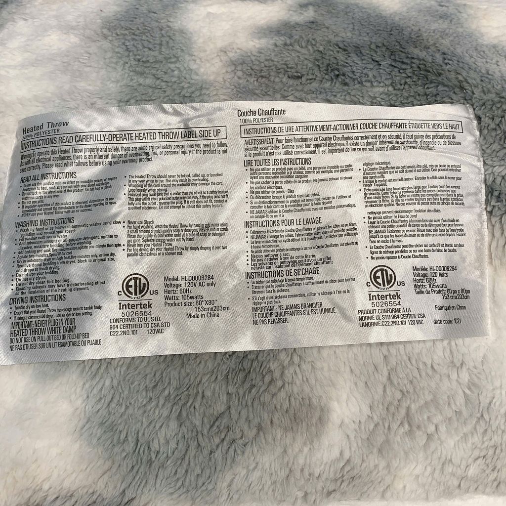 Chăn trọng lực sưởi điện, chăn lông siêu mềm (153cm x 203cm - 15ib)  nặng 7kg - cắm điện 110v - Ảnh 4
