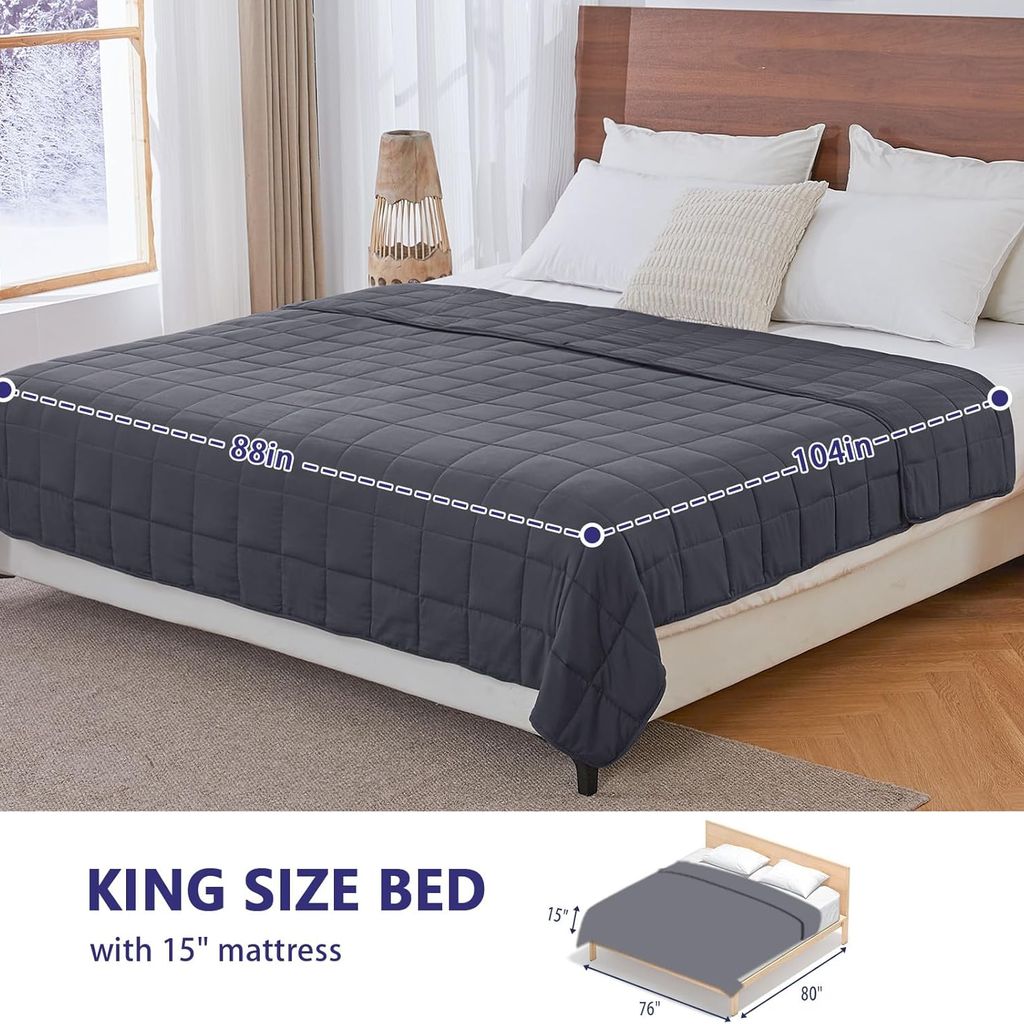 Chăn bông trọng lực hãng BEDSURE - Mỹ (224cm x 264cm + 9.07kg) - Ảnh 3