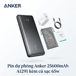 Pin dự phòng Anker 25600mAh A1291 sạc nhanh 87W - kèm củ sạc 65w + cáp C to C
