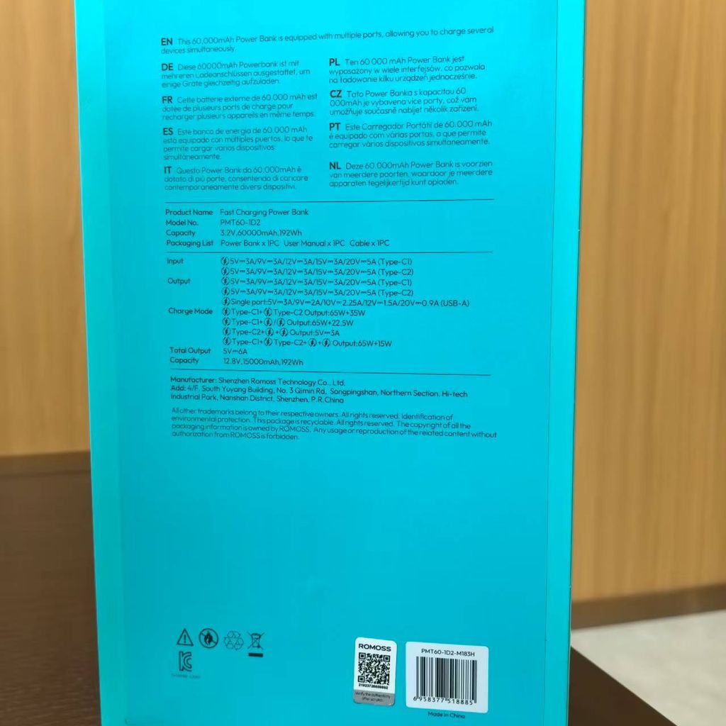 {Order giao 25/11} Pin Dự Phòng 60.000mAh ROMOSS PMT60, sạc nhanh 100W  - Ảnh 5